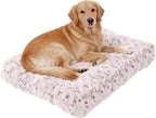 Orthopedic Dog Bed for Dogs, Calming Plush Dog Mat with Thick Cushion Support, Washable Fluffy Pet Bed with Non-Slip Bottom, Soft Indoor Dog Crate Bed (Purple, 41.0" L x 27.0" W x 4.0" Th)