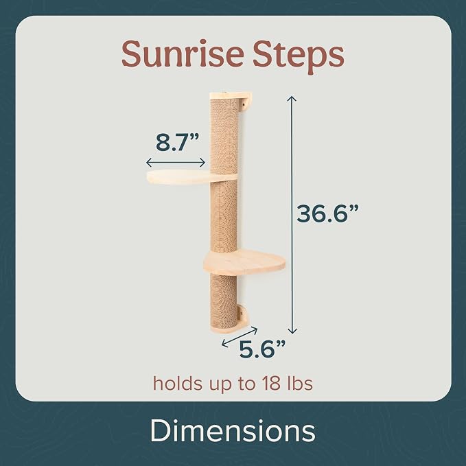 Cat Climbing Wall System – Modern Floating Shelves & Perches for Cats - Sunrise Steps | Ascentials by FurHaven