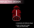 Dog Raincoat Dogs Waterproof Reversible rain Jacket Dog Small Medium Breeds Reflective Zipper Storage Pocket Harness Hole - Red - S