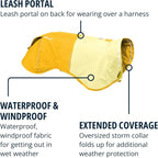 Ruffwear, Sun Shower Dog Raincoat, All-Weather Jacket, Waterproof, Windproof & Lightweight, Mineral Yellow, X-Large