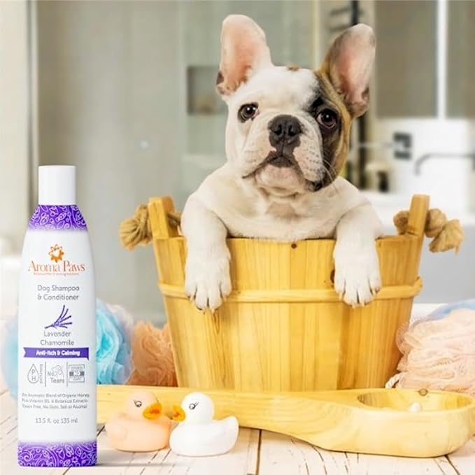 Anti-Itch & Calming Formula 2-in-1 Dog Shampoo & Conditioner - Lavender Chamomile, Tearless, Aroma Paws Sensitive Skin & Itch Relief, Sulfate & Paraben Free, Made in USA 13.5 oz
