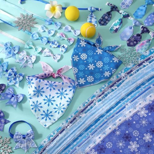 Reginary 120 Pcs Winter Dog Bandanas Bulk Dog Bows Set Bow Ties Cat Scarf Colorful Washable Triangle Pet Kerchief Cute Bib for Summer Small Medium Large Pets Grooming Accessories Costume - Image 4
