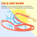 Viper Biothane K9 Working Dog Leash Waterproof Lead for Tracking Training Schutzhund Odor-Proof Long Line with Solid Brass Snap for Puppy Medium and Large Dogs 6ft, Coral