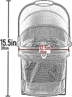 Pet Gear No-Zip View 360 Pet Carrier & Car Seat, Dark Charcoal, 15" | Ultra Lite, Push Button Entry, For Small Dogs & Cats, 360 Degree Visibility, Safety Carrier