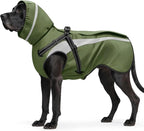 Dog Raincoat Waterproof Raincoats for Dog Reflective Dogs Rain Jackets with Hood Hoodie Pet Rain Poncho Coat for Small Medium Large Dogs Puppies S-XXL (Green, L)