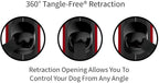 TUG Oval 360° Tangle-Free Retractable Dog Leash with Integrated Waste Bag Dispenser (Medium, Red)