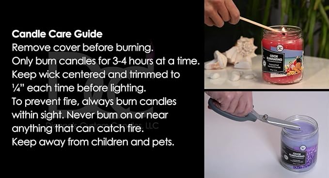 Bamboo Odor Eliminating Highly Fragranced Candle - Eliminates 95% of Pet, Smoke, Food, and Other Smells Quickly - Up to 80 Hour Burn time - 12 Ounce Premium Soy Blend