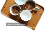 Hoki Found L Silicone Non Slip Pet Dog Cat Bowl Mats - Placemat - Feeding Mat - Waterproof - For Carpet - Butterscotch