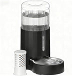 CZPET Automatic 4L Filter Dog and Cat Water Dispenser with Stainless Steel Bowl Gravity Waterer,Large Capacity and Drinking Area Noise-Free for Pets (Black) | With Stainless Steel Bowl Gravity Waterer, Large Capacity and Drinking Area Noise-Free for Pets