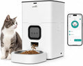 Smart Automatic Cat Feeder with App Control, 4L Timed Dry Food Dispenser, Up to 10 Meals per Day, 10-Second Voice Recorder, Dual Power Supply, for Cats & Small Dogs