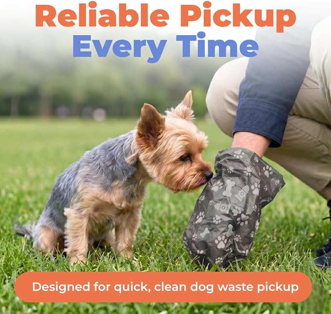 Best Pet Supplies Poop Bags for Dogs - Gray, 150 Count | Scented, Leak-proof, Easy-Tear perforations, 15 Thick Bags per roll, Outdoor Walking & Travel, Fits Standard Holders