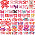 Huhumy 50 Pcs Valentine's Dog Bow Ties Valentine's Dog Collars Bulk by Huhumy