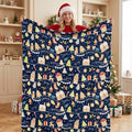 BEDELITE Navy Christmas Blanket for Decor & Gift, Holiday Pattern, 50"x60" by BEDELITE