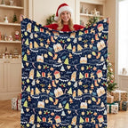 BEDELITE Navy Christmas Blanket for Decor & Gift, Holiday Pattern, 60"x80" by BEDELITE