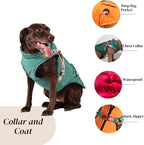 Generic Pawlook Dog Raincoat with Chest Leash and Collar, Reusable Waterproof Pet Coat for Small Dogs, Medium Dogs, Large Dogs (Green, X-Large)
