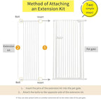 Lumizone Extra Tall Cat Gate Extension Kit 55.12" High 16.73" Wide White | Tall Pet Gate Dog Gate for Doorway Hallway Stairs Pressure Mounted Extra Wide 1.37" Gap No Drilling