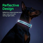 Airtag Dog Collar, Reflective Ultra-Durable Nylon Padded with QR Code Buckle & IP68 Waterproof Air Tag Holder Compatible for Apple AirTag, Comfortable for Small Medium Large Dogs(Blue,L)