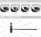 TUG 360° Tangle-Free Retractable Dog Leash with Anti-Slip Handle | 16 ft Strong Nylon Tape | One-Handed Brake, Pause, Lock (Small, White)
