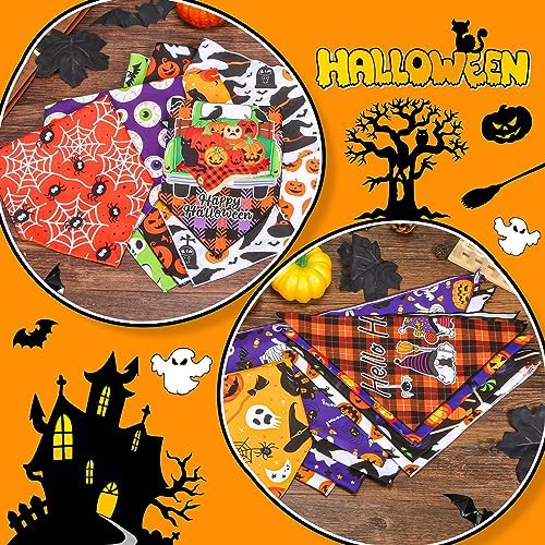 30 Pcs Halloween Dog Bandanas Bulk Adjustable Dog Scarves Bibs Pumpkin Bat Ghost Puppy Bandanas Pet Neckerchief Washable Holiday Halloween Bandanas for Small Medium Large Dog Pet Grooming Accessories - Image 5