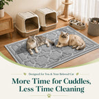 Yimobra Cat Litter Mat, Easy Clean Trapping PVC Mat, 47" x 36", Waterproof Backing, Non Slip Bottom, Scatter Control Pad for Litter Box, Grey