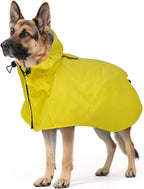 Waterproof Dog Raincoat with Hood, Windproof Rain Jacket for Large Dogs | Adjustable Dog Rain Coat with Leash Hole, Reflective Poncho for Rainy&Snowy Day, Fits Pitbull, Poodle, Husky