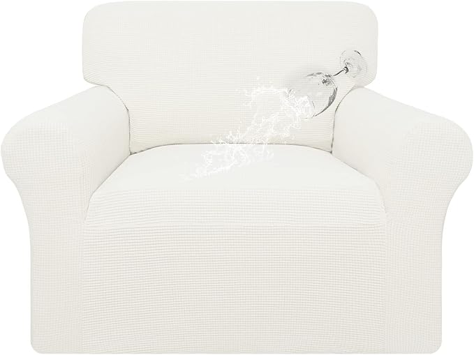 Easy-Going 100% Waterproof Chair Couch Cover, Stretch Jacquard Sofa Cover | Dual Waterproof Sofa Slipcover, Leakproof Furniture Protector for Kids, Pets, Dog and Cat (Loveseat, Grayish Green)