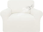 Easy-Going 100% Waterproof Oversized Chair Couch Cover, Stretch Sofa Cover | Dual Waterproof Sofa Slipcover, Leakproof Furniture Protector Against Stain Spill from Kids, Pets, Dog, Cream