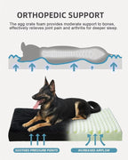 KSIIA Orthopedic Dog Bed for Large Dogs with Waterproof Lining, Black,41x27 | Deluxe Soft Plush Dog Crate Bed, Washable Pet Mat with Removable Cover & Egg Crate Foam for Large Dogs Sleeping & Relaxing