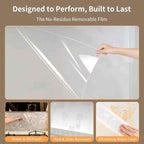 Clear Electrostatic Wall Protector, Static Protective Film, Adhesive-Free, No Residue Protection for Behind Trash Cans, Against Dog Scratches, Furniture, Doors, Splashes and Stains (15.78in*16.4ft)
