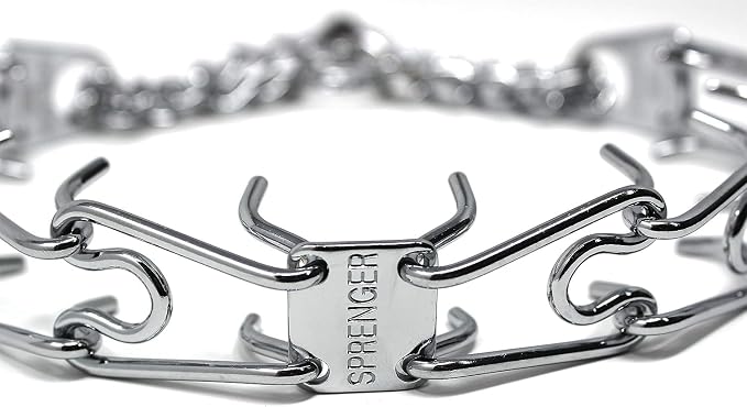 Herm Sprenger Prong Dog Training Collar, 3.2mm x 23in Medium, Ultra-Plus Chrome Plated Steel Pet Pinch Collar No-Pull Collar for Dogs Anti Pull Training Collar Made in Germany