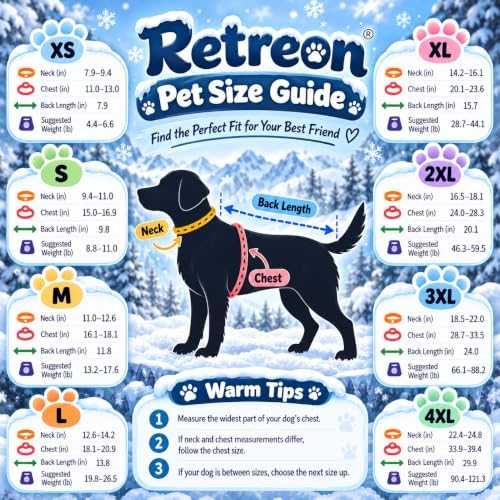 Reversible Dog Coat for Large Dogs, 2-in-1 Winter Jacket, Red, 3XL - Image 2