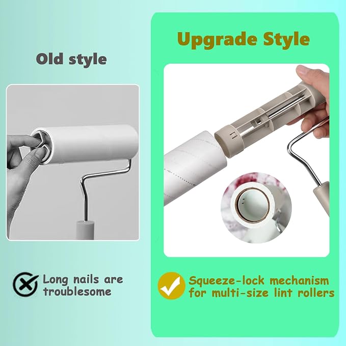 Extra Sticky Large Surface Lint Roller,6.3'' Giant Lint Roller for Pet Hair,5 Rolls 450 Sheets,Long Handle Lint Remover,Easily Remove Carpets, Clothes, Couch and Curtains Dust
