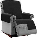 Sofa Shield® Couch Recliner Covers for Dogs, Reversible Furniture Protector with Strap, Stain and Tear Resistant Cushion Cover, 28 inch Seat, Machine Washable Slipcover Pets, Cats, Black Gray