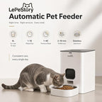Smart Automatic Cat Feeder with App Control, 4L Timed Dry Food Dispenser, Up to 10 Meals per Day, 10-Second Voice Recorder, Dual Power Supply, for Cats & Small Dogs