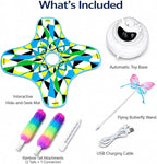 Interactive Cat Toy for Indoor Cats, Rechargeable 3-in-1 Hide & Seek Toy | Touch Activated, Spinning Butterfly, Plush Tail, Ultra Quiet, Rechargeable, Non Slip Base, Self Play for Adult Cats & Kittens