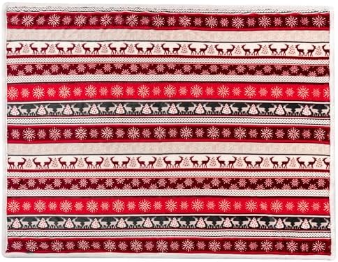 PAVILIA Premium Christmas Sherpa Throw Blanket | Christmas Decoration Reindeers, Fleece, Plush, Warm, Cozy Reversible Microfiber Holiday Blanket 60x80 - Image 5