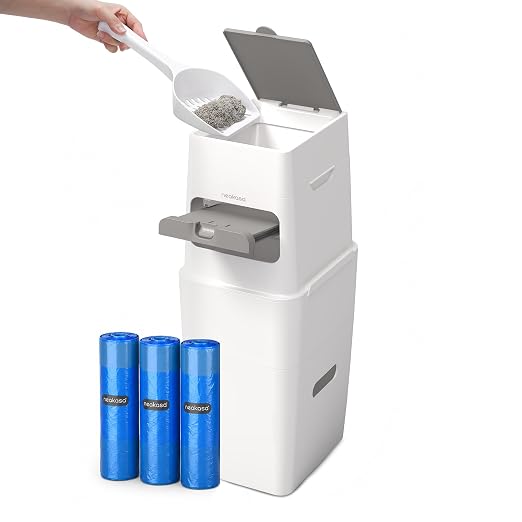 Neakasa PooGuard Plus Cat Litter Trash Can, 11.2L Odor-Control Litter Disposal Bin, Includes 1-Year Supply of EVOH Refill Bags (White)