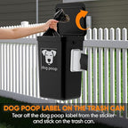 Moryimi Dog Poop Trash Can Outside 3.1 Gallon | Dog Waste Trash Can with Trash Bag Dispenser, Outdoor Dog Poop Trash Can with Lid, Black Hanging Trash Can for Fence, Garbage