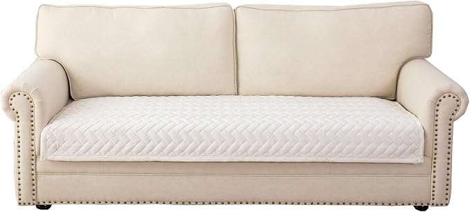 Eismodra Couch Cover,Sectional Couch Covers,Sofa Covers for 3 Cushion Couch,Anti-Slip Sofa Slipcovers for Dogs Cats Kids Loveseat Recliner L Shaped Armrest Backrest,White 36''x70''(Only 1 Piece)