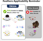 ORSDA 6PCS Feathers Replacement and Soft Furry Accessories ONLY Fits Cat Toys, Interactive Toys for Indoor Cats-NOT fits for Other Brand Toys
