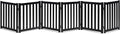 LZRS Wooden Free Standing Dog Gate 120" W x 24" H, Foldable Solid Hardwood Pet Safety Fence for House Doorways, Stairs, Hallways, Step-Over Pet Barrier, No Drill Easy Setup, Black