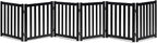 LZRS Wooden Free Standing Dog Gate 120" W x 24" H, Foldable Solid Hardwood Pet Safety Fence for House Doorways, Stairs, Hallways, Step-Over Pet Barrier, No Drill Easy Setup, Black