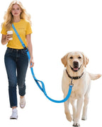 Hands Free Dog Leash,Galaxy Reflective,Crossbody Dog Leash,Blue | Galaxy Reflective • High Visibility • Emergency Control Handle • Heavy-Duty Hardware