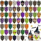 60 Pcs Halloween Dog Bandanas Bulk Adjustable Puppy Bandanas Dog Scarves Pet Grooming Bandanas Washable Holiday Dog Bandanas for Small Medium Large Dog Cat Pet Grooming Accessories Costume by Piklodo