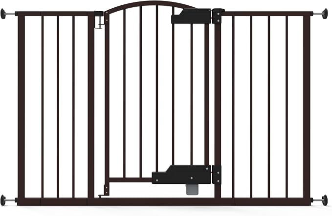 Ingenuity Easy Open Baby Gate & Dog Gate, Hands-Free Open Patent-Pending Foot Pedal, 27.5"-52" Wide, 28" Tall, Hardware or Pressure Mounted, Install in Doorway, Bottom of Stairs, or Wall - Espresso