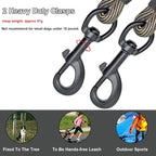 BTINESFUL Dog Tie Out Long Tether Rope Dog Lead for Yard 8/12/20/30/50/75ft | Large Medium Dogs Outdoor Training, Playing, Camping, Backyard Dog Leash (50 Foot, Beige Black)