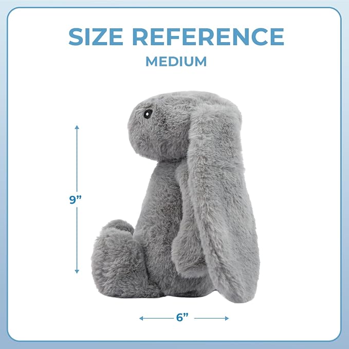 Best Pet Supplies Interactive Squeaky Dog Chew Toy, Ideal Dog Toys for Chewers, Small, Medium & Large Dogs, and Fetch Lovers - Bunny (Gray), Large