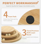 Made4Pets Cat Scratching Post for Indoor Cats with Ball Track 23.4" | Interactive Cat Scratching Post with Natural Sisal Rope, Rolling Ball Track and Taller Scratching Height, Modern Home Décor