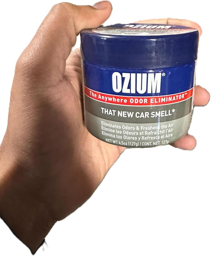Ozium Air Sanitizer 4.5 oz Gel: Odor Eliminator for Strong Odor, Car Air Freshener (New Car, 1 Pack)