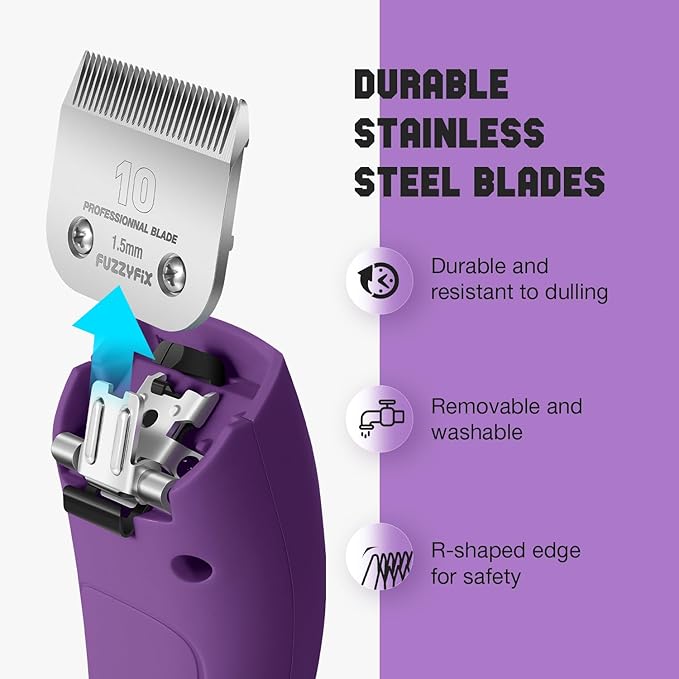 Professional Dog Clippers for Grooming 2 Speed Detachable Blade | Pet Grooming Kit for Thick Curly Matted Coats Low Noise Heavy Duty Cordless Dog Hair Trimmer for Animal Pet Horse
